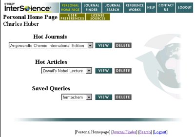 Wiley InterScience Personal Home Page