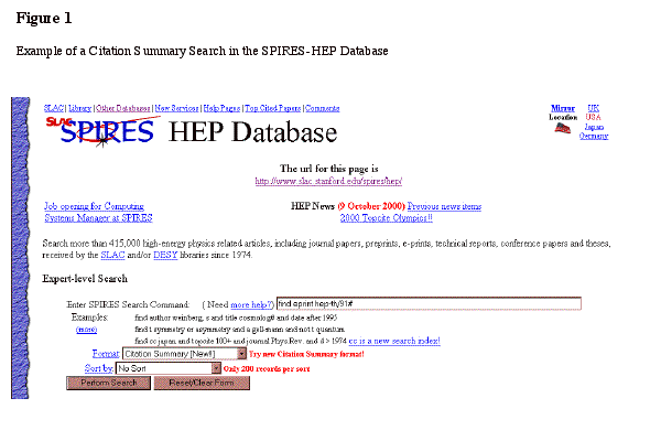 [Citation summary search in the SPIRES-HEP database]