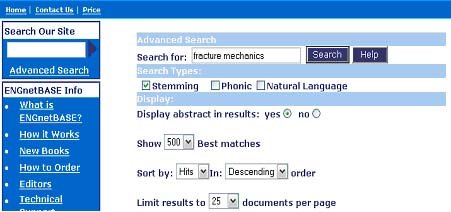 Previous Advanced Search Interface